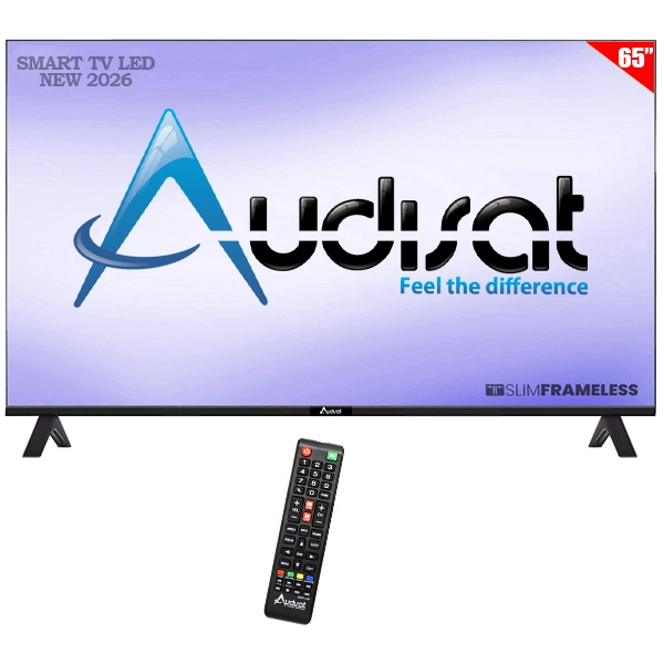 Smart TV LED 65" Audisat AD-65 (2026) 4K Ultra HD Android TV Wi-Fi com Conversor Digital (1 Ano de Garantia)