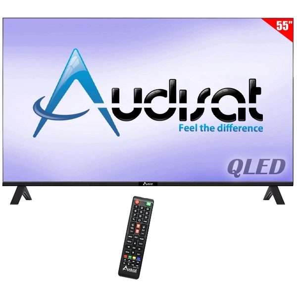 Smart TV QLED 55" Audisat AD-55Q (2026) 4K Ultra HD Android TV Wi-Fi com Conversor Digital (1 Ano de Garantia)